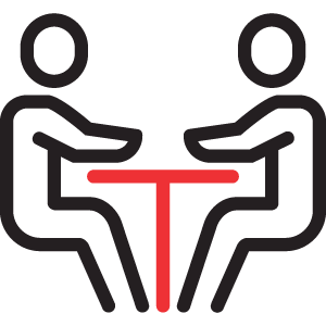 In person one on one icon